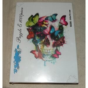 The World’s Most Beautiful Jigsaw Puzzle 1000 Piece Skull Butterflies NEW Sealed